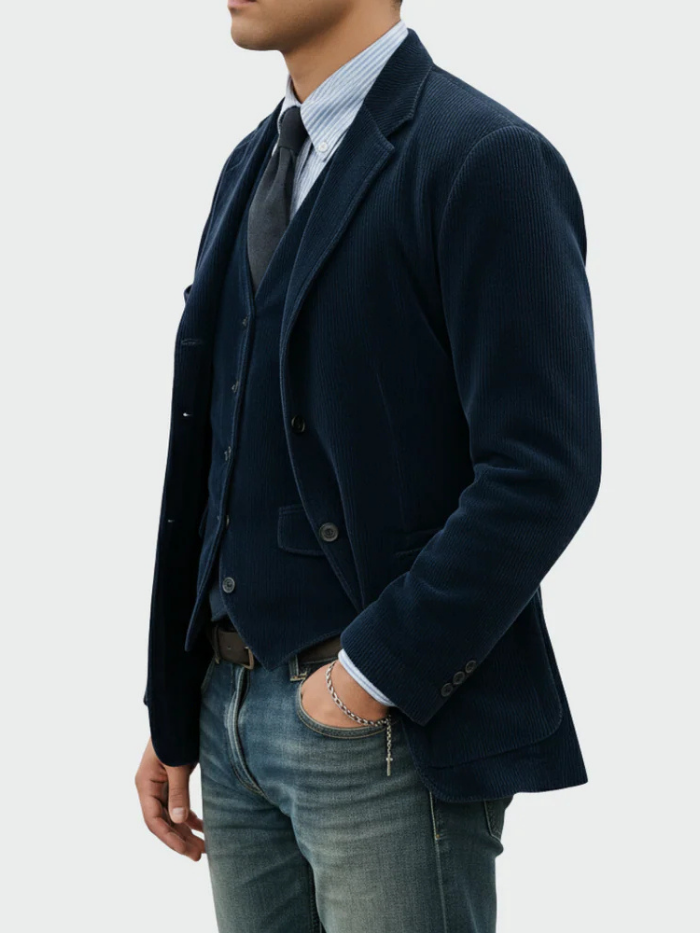 CONJUNTO COMPLETO DE 2 PIEZAS: BLAZER Y CHALECO