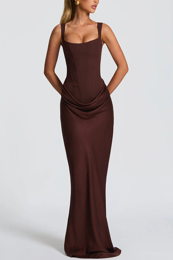 LYA / VESTIDO MAXI CON ESCOTE CUADRADO