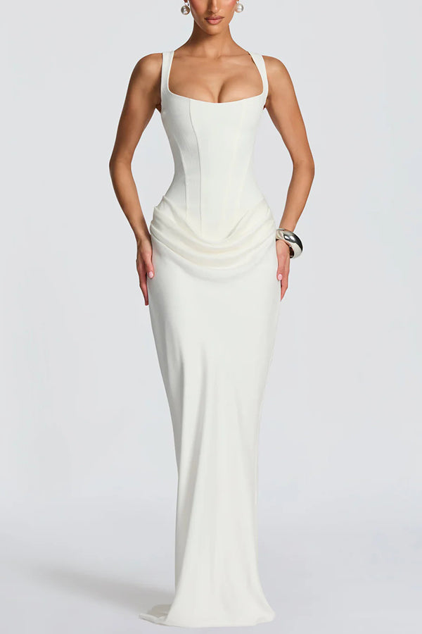 LYA / VESTIDO MAXI CON ESCOTE CUADRADO