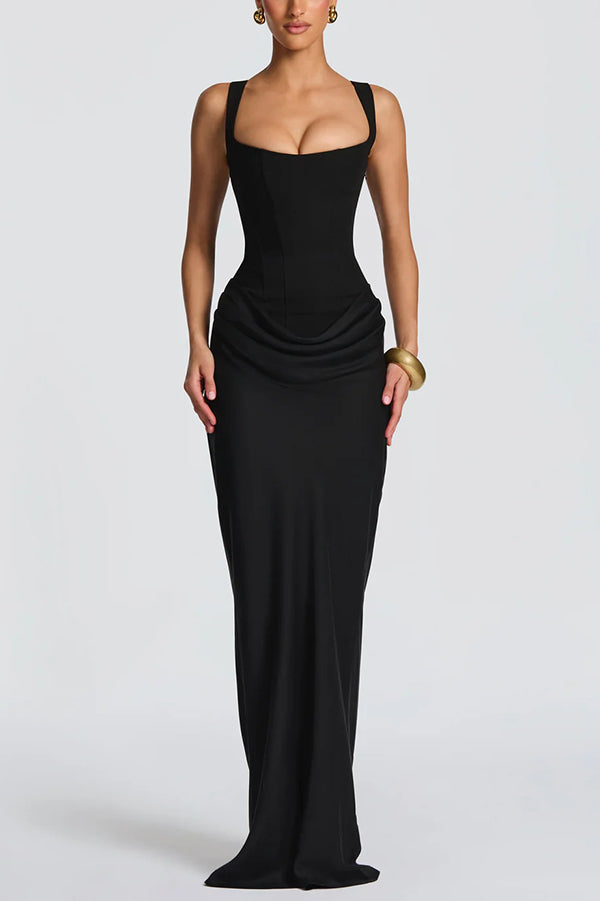 LYA / VESTIDO MAXI CON ESCOTE CUADRADO