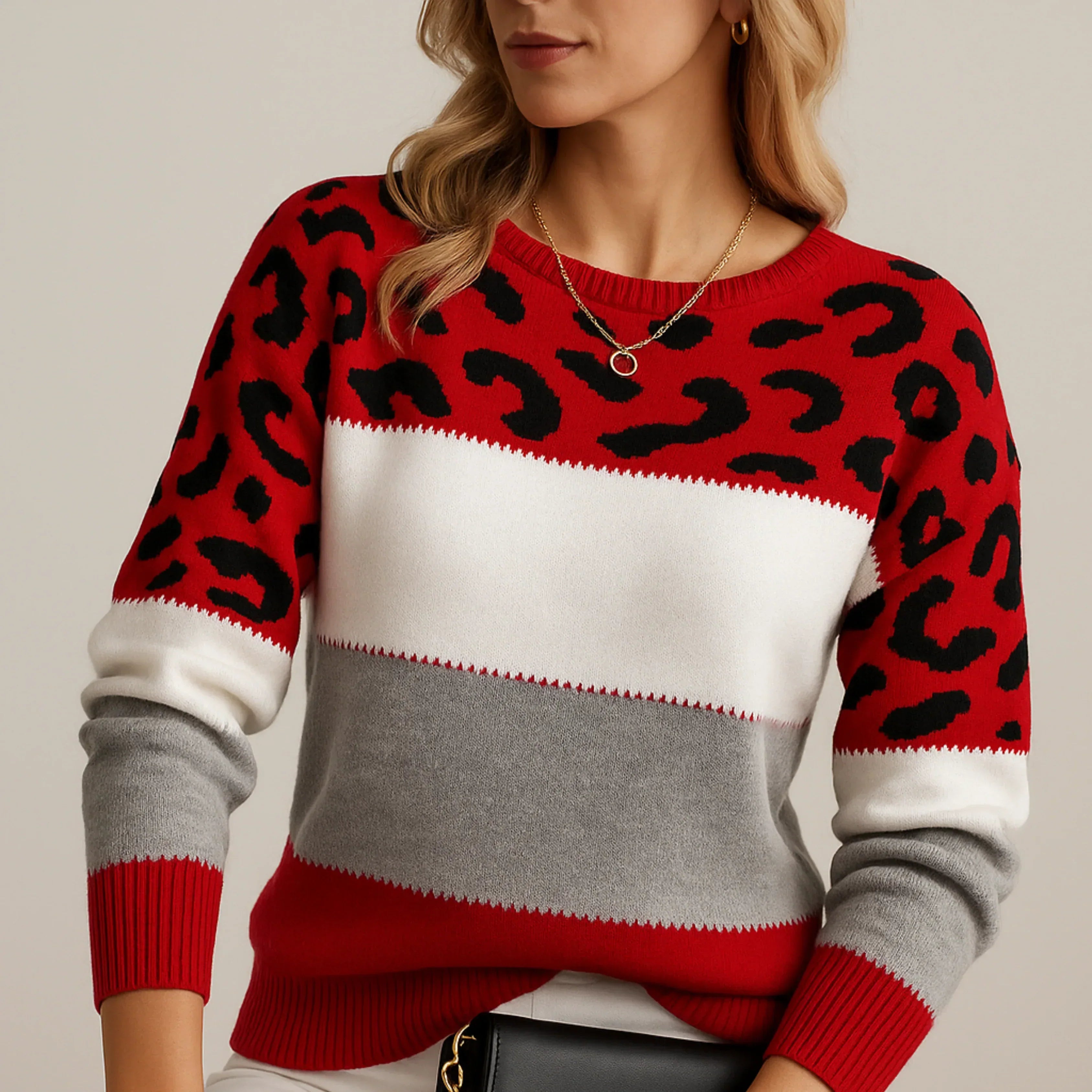 CLARISSA / SUÉTER ESTAMPADO DE LEOPARDO