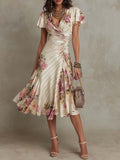 ANI | Vestido midi de satén con estampado floral y un elegante estilo retro