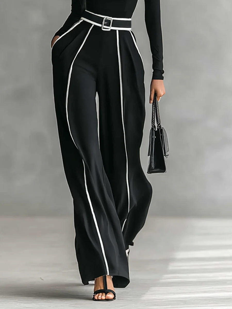 GEMMA / CONJUNTO DE DOS PIEZAS CUELLO ALTO Y  PANTALÓN ANCHO