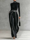 GEMMA / CONJUNTO DE DOS PIEZAS CUELLO ALTO Y  PANTALÓN ANCHO