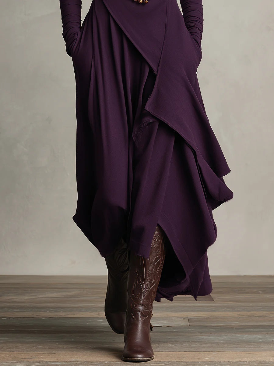 TERESA / VESTIDO MAXI PLISADO ELEGANTE