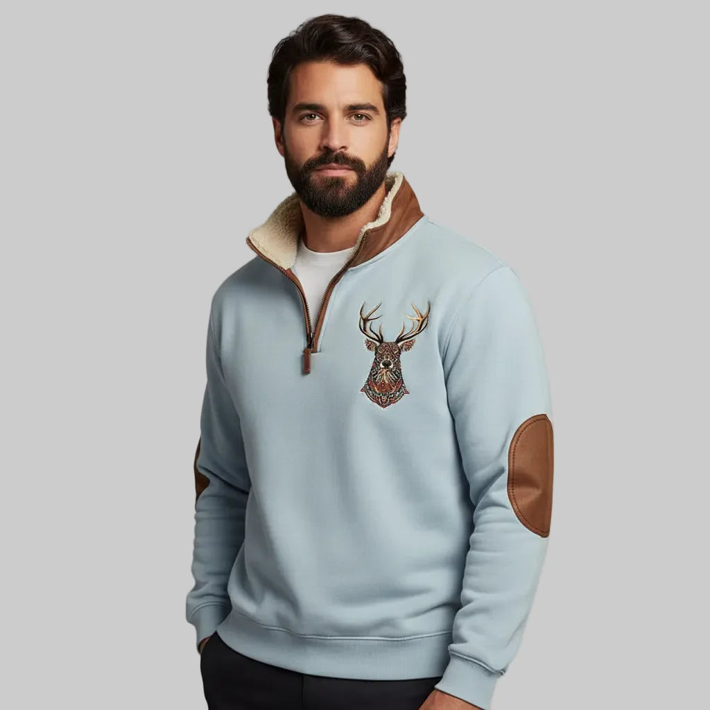 SUÉTER NÓRDICO CON ESTAMPADO DE CIERVO