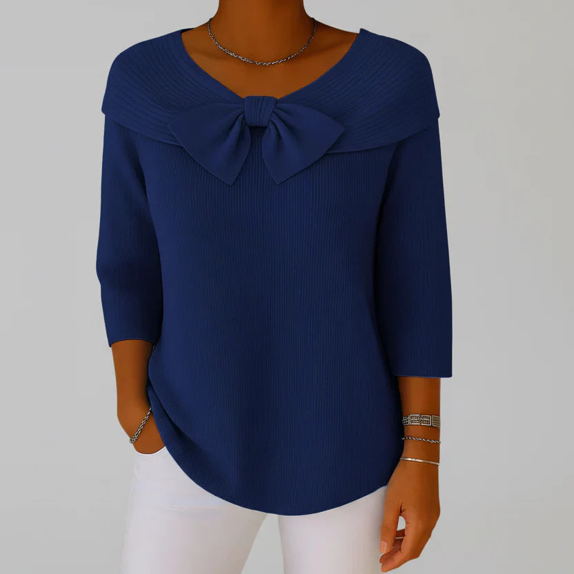 CAYI / BLUSA MANGA LARGA CON LAZO