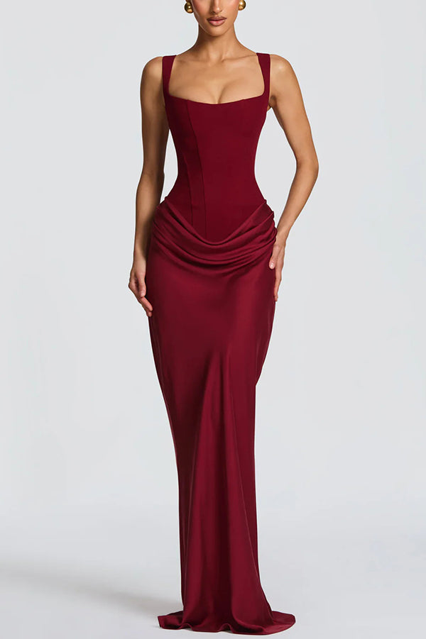 LYA / VESTIDO MAXI CON ESCOTE CUADRADO
