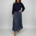 FABIANA/ VESTIDO LARGO CON JERSEY Y FALDA PLISADA