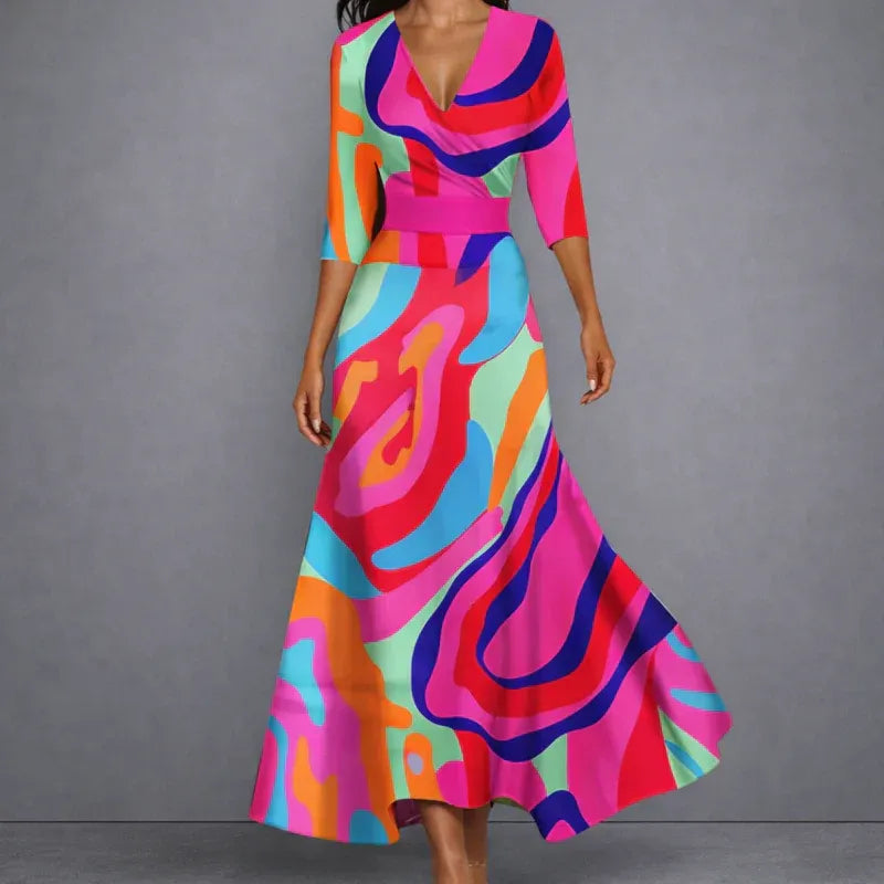 BELLA/ VESTIDO LARGO MAXI FLORAL