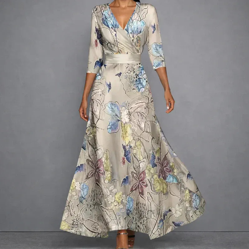 BELLA/ VESTIDO LARGO MAXI FLORAL
