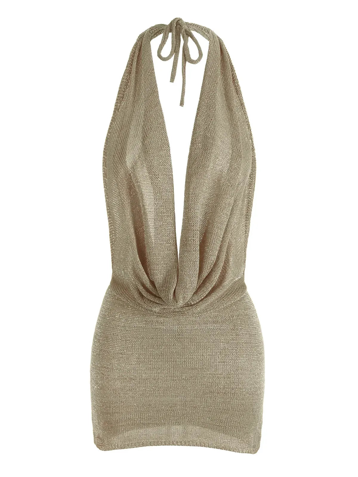 VESTIDO CORTO CON ESCOTE V Y ESPALDA DESCUBIERTA
