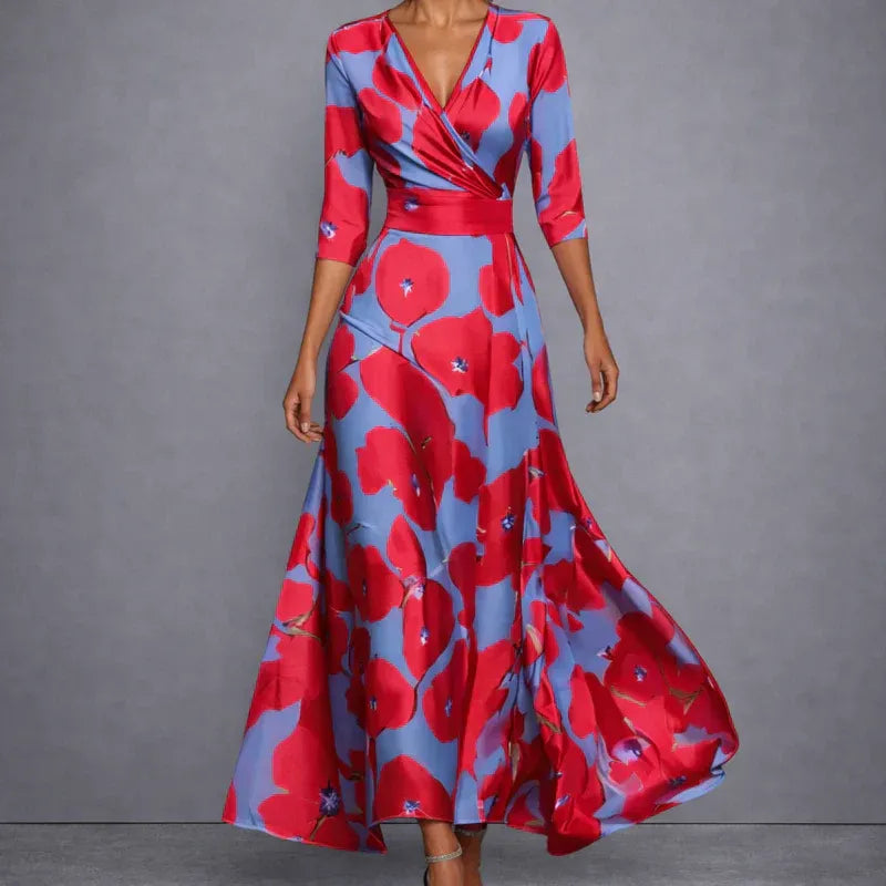 BELLA/ VESTIDO LARGO MAXI FLORAL