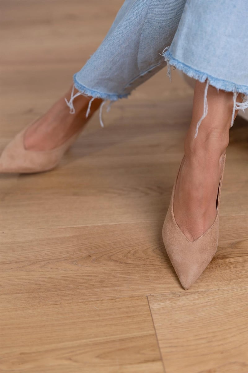 Marlena | Zapatos de salón con talón abierto en color nude