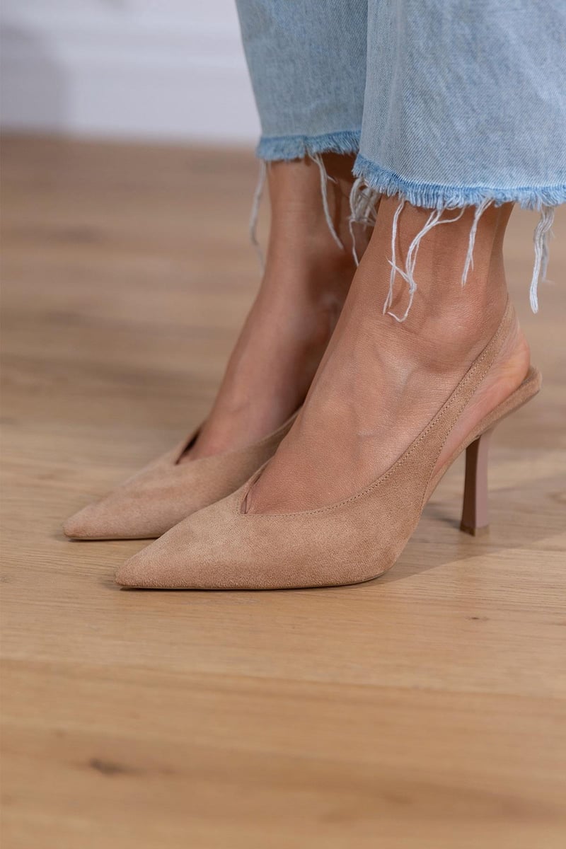 Marlena | Zapatos de salón con talón abierto en color nude